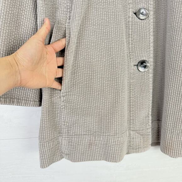 J.Jill Womens XL Corduroy Button Up Jacket Shacket Taupe Pockets Utility Chore - Picture 4 of 15